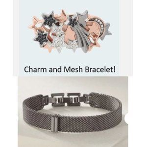 STELLA & DOT KEEP COLLECTIVE SILVER MESH BRACELET WITH Constellation Charm